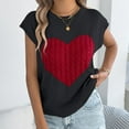 thumbnail image 6 of XIAOCHA Elegant Casual Loose Knit Sweater Pullover Featuring Contrast Color Heart For Valentine's Day And Comfy Daily Wear, 6 of 9