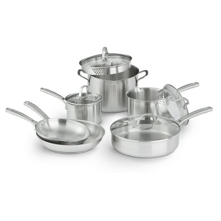 Calphalon Classic Stainless Steel 10-Piece Cookware Set - Walmart.com Calphalon Classic Stainless Steel 10-Piece Cookware Set - Walmart.com
