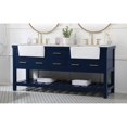 thumbnail image 3 of Elegant Decor Clement 72" Aluminum MDF Double Bathroom Vanity in Blue, 3 of 3