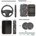 thumbnail image 7 of Binienty Boho Floral Auto Seat Covers Front And Backseat with 15 Inch Steering Wheel Cover Universal Center Console Cover Breathable Seat Belt Pads 14 Piece Automotive Interior Accessories Set, 7 of 7