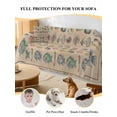 thumbnail image 4 of Ocean Fishes Couch Cover, Retro Tropical Coastal Animal Brown Sofa Cover Blanket for 2 Seat Cushion, Sectional Sofa Slipcover Furniture Protector for Living Room Bedroom 71''x102'', 4 of 9