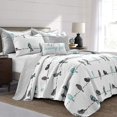 thumbnail image 1 of Rowley Birds Quilt Set, 7 Piece Set, King, Blue & Gray - Reversible Bird, 1 of 9