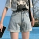 thumbnail image 3 of Pantalones cortos de mezclilla de cintura alta para mujer, cintura súper alta, pierna ancha holgada, palabra a, tendencia de moda fina de verano 2021, 3 of 4