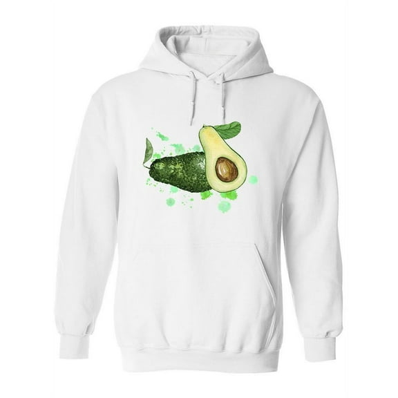 Watercolor Avocado Hoodie Women -Image by Shutterstock, Female Large