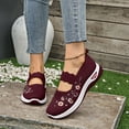 thumbnail image 4 of Domuza Orthopedic Shoes for Women Arch Support Slip on Non Slip Nurse Shoes Breathable Mesh Stretch Hiking Shoes Comfort 2026 New Foam Shoes Red 8（EU-40）, 4 of 7