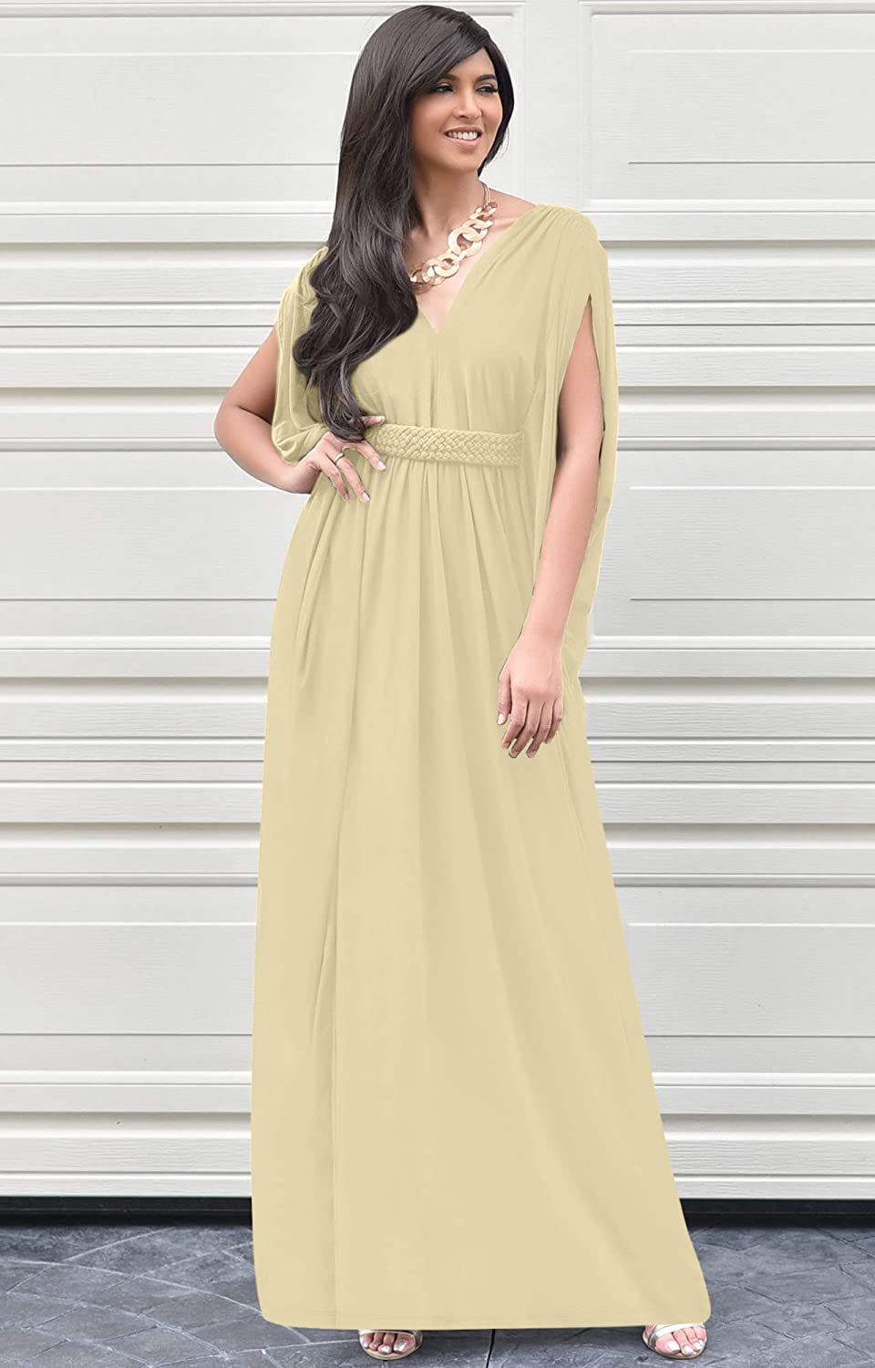 Womens Long V-Neck Summer Sexy Gown 