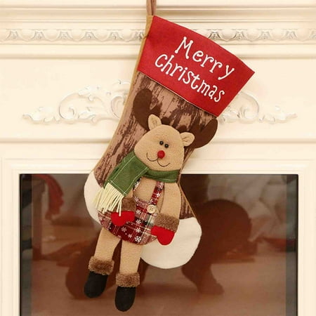 

AXXD Christmas Decoration Supplies Stickers Christmas Socks Gifts Candy Bags Christmas Tree Window Pendant 1pc Home Decor For Clearance