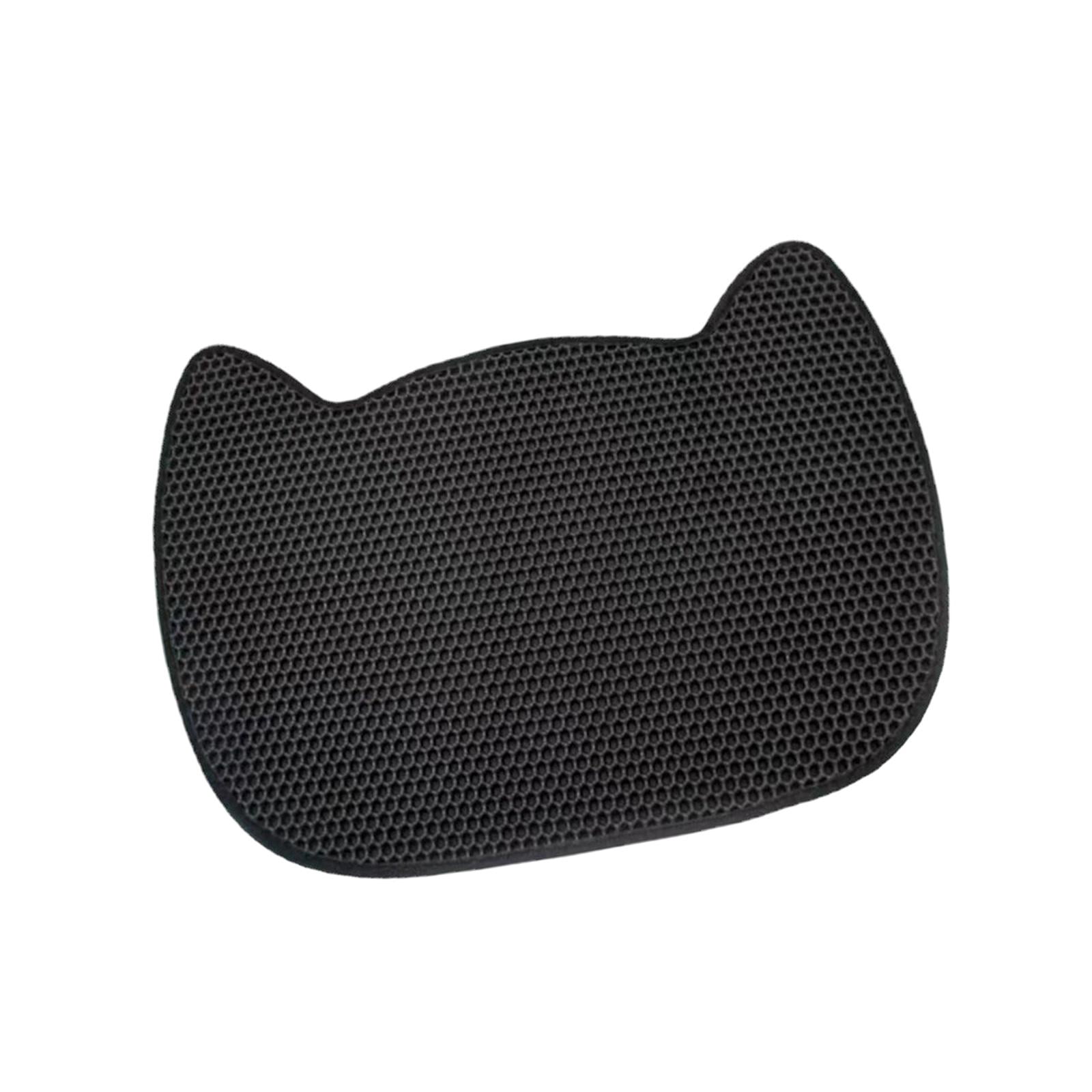 Bvdfgk Cat Litter Mat Double Layer Cat Litter Mat, Scratch Resistant, Large Scatter Cat Black