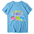 thumbnail image 3 of Daisyyozoid Chandail en Molleton Drôle de Pâques pour Femmes Décontracté Ample Col Rond Manches Courtes Imprimé Lettre Blouse T-shirt, 3 of 4