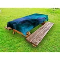 thumbnail image 1 of Fractal Outdoor Tablecloth, Surreal Hazy Color Tone Effects Featured Blurred Dark Fantasy Cyberspace Plasma Theme, Decorative Washable Fabric Picnic Tablecloth, 58 X 120 Inches, Blue, by Ambesonne, 1 of 2