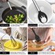 thumbnail image 4 of Juego de 43 utensilios de cocina de silicona resistente al calor antiadherente con mango de acero inoxidable negro, 4 of 7