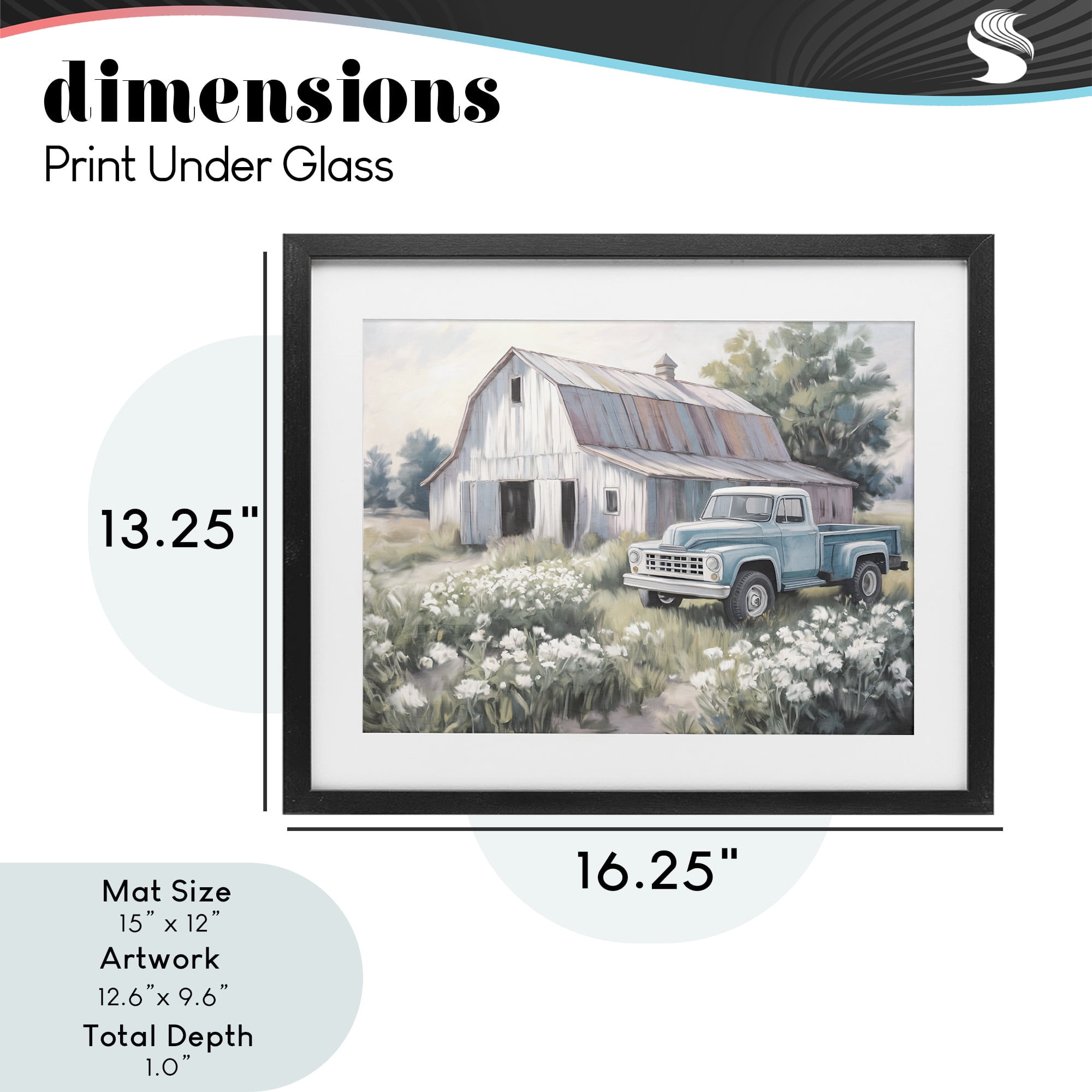 Stupell Industries Pastoral Farm Dreams Black Framed Print Under Glass, design by Kim Allen