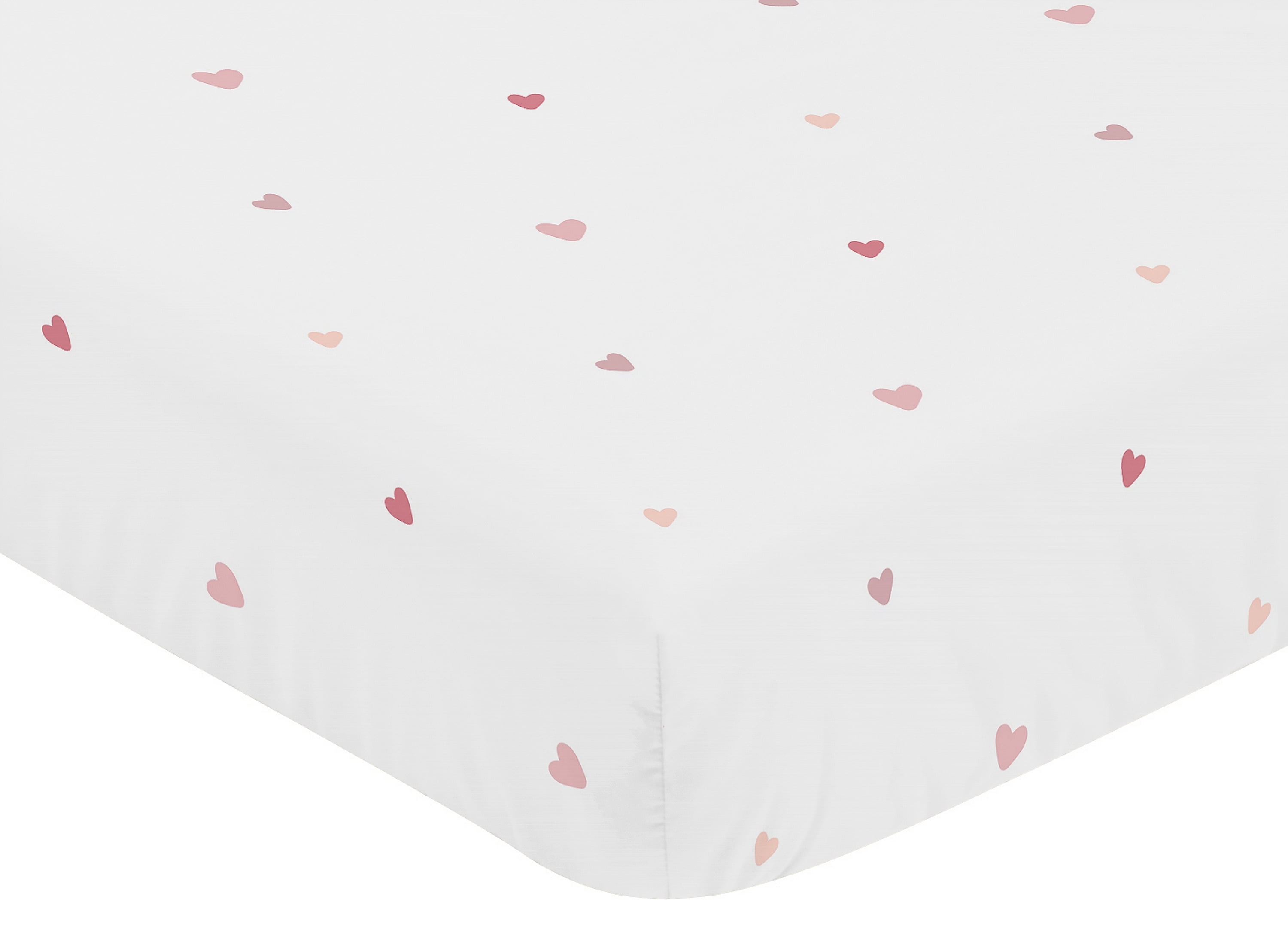 Sweet Jojo Designs Boho Rainbow and Hearts Pink Ivory Crib Bedding Set 3 Piece Set