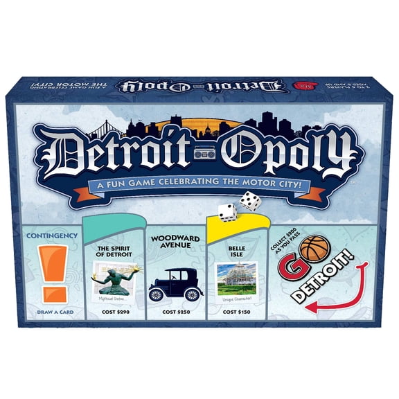 Late For The Sky: Detroit-Opoly - City Themed Opoly-Style Board Game, Landmark Properties, Family Strategy, 2-6 Players, Traditional or 1hr Version