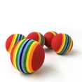 thumbnail image 5 of opvise Funny Pet Dog Puppy Cat Rainbow Striped Chewing Interactive Ball Teething Toy Rainbow, 5 of 7