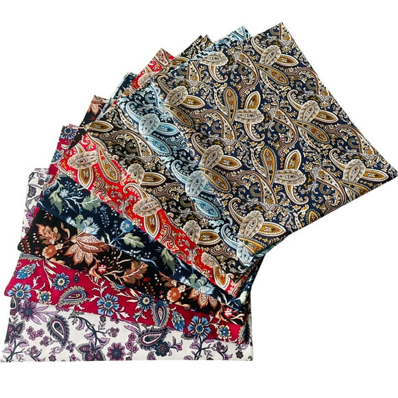 18 x 22 Fat Quarters Quilting cotton Fabric Bundles for Sewing 8 PcS Paisleys