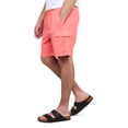 thumbnail image 3 of Men's 6" Elastic Waist Twill Cargo Shorts, Coral, L, 3 of 5