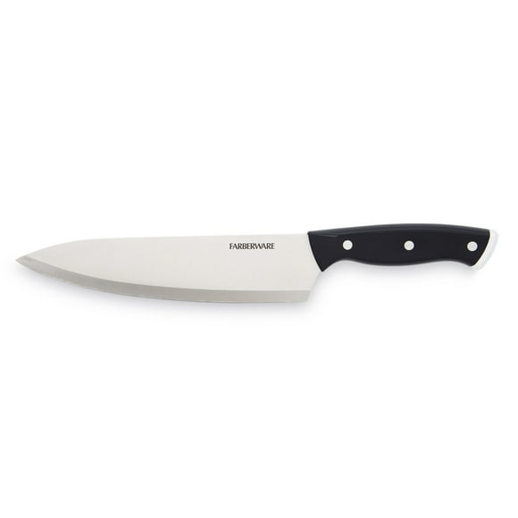 Farberware Classic 8 Inch Tripe-Riveted Stainless Steel Chef Knife Black Handle