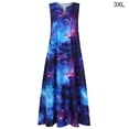 thumbnail image 1 of Vestido de mujer con estampado de estrellas, ropa de verano, vestido largo sin mangas de algodón, azul, 3XL AweSitey AP002209-14, 1 of 7