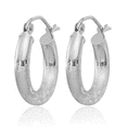 thumbnail image 3 of 10K Solid White Gold 3mm Round Small Hoop Earrings, 3 of 10