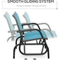 thumbnail image 3 of PetFurnishn 2-Person Outdoor Glider Bench, Patio Double Swing Rocking Chair Loveseat w/Powder Coated Steel Frame for Backyard Garden Porch, Blue, 3 of 18