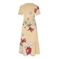 thumbnail image 4 of LOVZFMLL Robe Imprimée à Manches Courtes à Col Rond pour Femme Beige m, 4 of 4