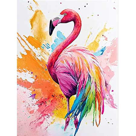 Colorful Flamingo Canvas Wall Art,Suitable for Living Room,Bedroom,Bathroom,Office,and Dinning Room Decoration.