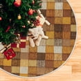 thumbnail image 5 of FMSHPON Brown Mosaic Buffalo Plaid Xmas Christmas Tree Skirt Stand Mat for Holiday Party Decoration Indoor Outdoor 48 inches, 5 of 6
