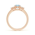 thumbnail image 2 of ANGARA Natural Solitaire Oval 1 ct Aquamarine and Diamond Promise Ring in 14K Rose Gold for Women (Size-8x6mm) | March Birthstone, Anniversary, Jewelry Gift for Women | Natural Aquamarine Ring, 2 of 10