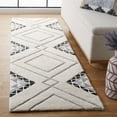 thumbnail image 2 of SAFAVIEH Casablanca Jannine Geometric Shag Runner Rug, Ivory/Grey, 2'3" x 6', 2 of 8