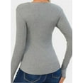 thumbnail image 4 of Long Sleeve T Shirts for Women Ribbed Knit Basic Tops Casual Slim Fitted Tee Tshirts, 4 of 4