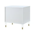thumbnail image 5 of Sunniva White Side Table - 3 Drawers, High Gloss Finish, Acrylic Knob and Acrylic Leg with Gold Tip, 5 of 10