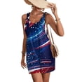 thumbnail image 4 of JULMCOMO 4th of July Rompers for Women American Flag Sleeveless Casual 1776 250th Year Outfits Independence Day Red White Blue Short Pants with Pockets Vermilion XL, 4 of 6