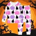thumbnail image 2 of SJLDQY Halloween Pajamas for Girls Long Sleeve Shirts Pants 2 Piece Pj Sets Hallowmas Printed Sleepwear Warm Loungewear Sets, 2 of 3