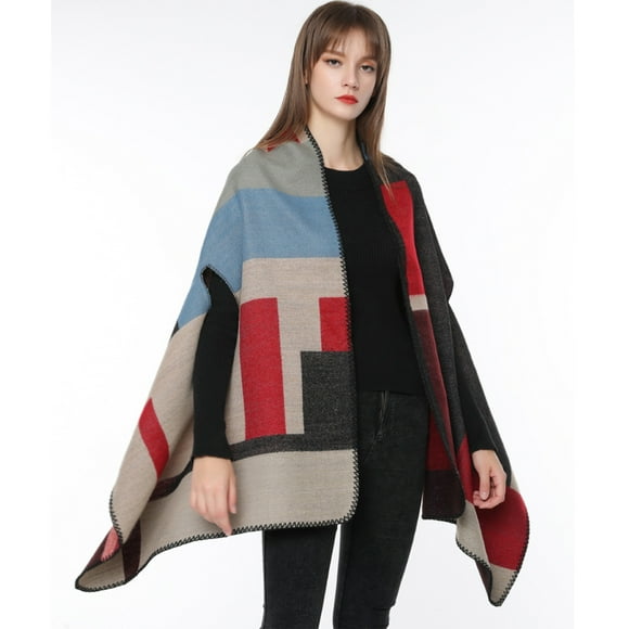 Double Sided Shawl Wrap Pashmina Felt Warm Cardigan for Men or Women