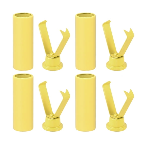 Metal Shoe Lace Tips, 4Pcs Shoelace Head, Cylindrical Tips Cord End Replacement for Shoestring (Yellow)