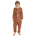 thumbnail image 2 of Tiger Stripes One Piece Pajamas Soft Jumpsuit Cozy Sleep and Play Romper Zipper and Pockets 7-8T, 2 of 8
