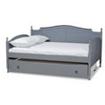 thumbnail image 2 of Bowery Hill Grey Finished Wood Full Size Daybed with Roll-out Trundle Bed, 2 of 11