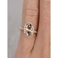 thumbnail image 2 of Limited Time Sale 1.25 Carat Morganite And Diamond Moissanite Halo Engagement Ring In 10K Rose Gold For Women, 2 of 2