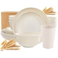 thumbnail image 7 of 32PCS Wheat Straw Dinnerware Sets,,Kitchen Plates and Bowls Set Unbreakable Modern Plate/Dessert Plate/Cereal Bowl/Cup,Service for 8,Beige, 7 of 7