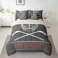 thumbnail image 2 of Manfei Kids Sports Game 7-Piece Twin Bedding Sets,Ice Hockey Bedding Comforter Set,Red White Gray Sheet Sets For Boys,Breathable Room Decor Reversible, 2 of 8