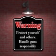 thumbnail image 2 of Warning Protect yourself and others. guns red black Aluminum Composite Sign, 20"x24", 2 of 9