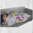 thumbnail image 5 of Feminine Soft Flannel Fleece Throw Blanket, Little Princess Lettering on Polka Dot Background Cheerful Illustration, Cozy Plush for Indoor and Outdoor Use, 50" x 70", Fuchsia Green, by Ambesonne, 5 of 5