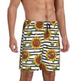 thumbnail image 2 of Kdxio Cute Sunflowers Print Mens Sleep Shorts Bottoms Soft Comfy Pajama Wear Pants with Drawstring Pockets, 2 of 7