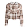 thumbnail image 2 of No Boundaries Juniors Hooded Flannel Shirt, 2 of 6