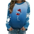 thumbnail image 2 of WXLWZYWL Christmas Sweatshirt Women Christmas Snowman Reindeer Print Pullover Casual Long Sleeve Holiday Shirts Tops, 2 of 4
