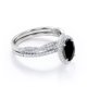 thumbnail image 3 of JeenMata Juego de Novia con Forma de Infinito Retorcido de Diamante Negro Cultivado en Laboratorio de 1,75 Quilates y Moissanita Engastado con Halo Pavé en Baño de Oro Blanco de 18 K sobre Plata, 3 of 6