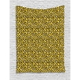 thumbnail image 1 of Leopard Print Tapestry, Hand Drawn Style Wild African Cat Skin Pattern Animal Camouflage, Wall Hanging for Bedroom Living Room Dorm Decor, 40W X 60L Inches, Yellow Black and Ivory, by Ambesonne, 1 of 2
