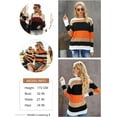 thumbnail image 2 of Fall Sweaters Round Neck Striped Cute Winter Pullover Sweaters for Women 2023 Drawstring, 2 of 11