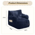 thumbnail image 3 of BYBYME Kids Bean Bag Chair,Soft Memory Foam Bean Bag Chair with Pocket for Toddlers,Lazy Sofa Lounger for Gaming,Reading,Navy, 3 of 7